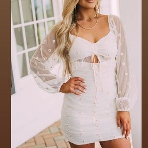 These Three Boutique Daisy Printed Mesh Mini Dress